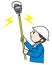 自動火災報知設備の感知器点検のイラスト
